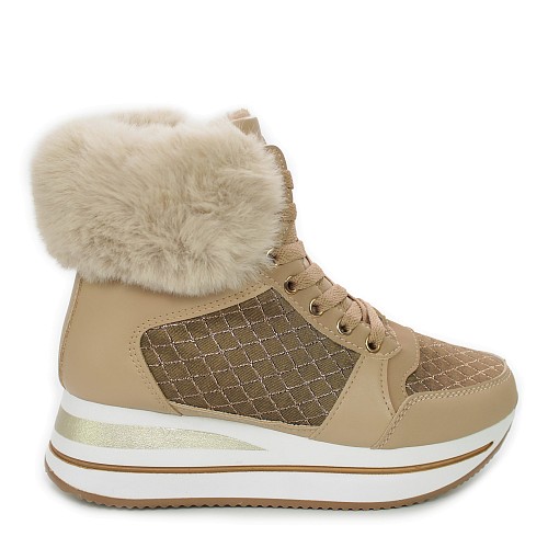 Khaki gležnjarji s platformo 600-9G
