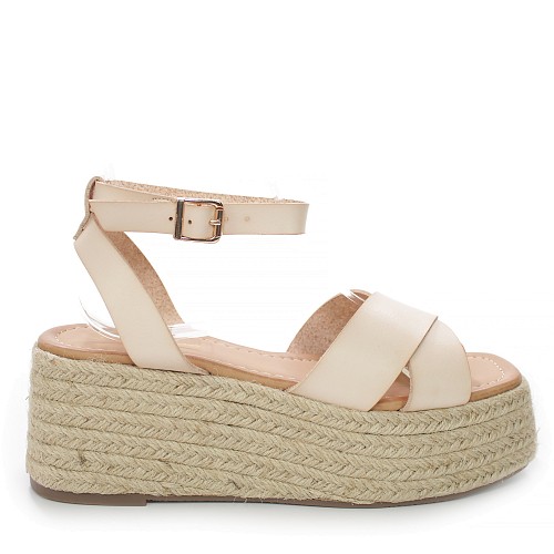 Beige sandali s platformo MS8016G