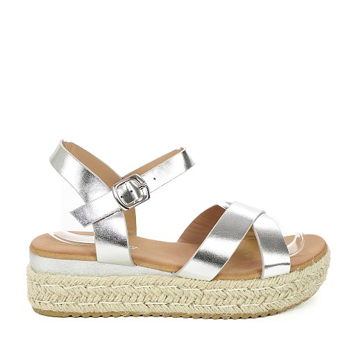 Srebrni sandali s platformo HY1381G