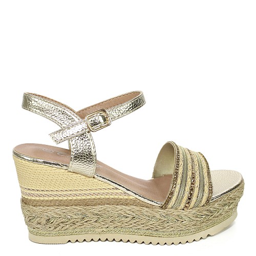 Zlati sandali s polno peto Z8699-18G
