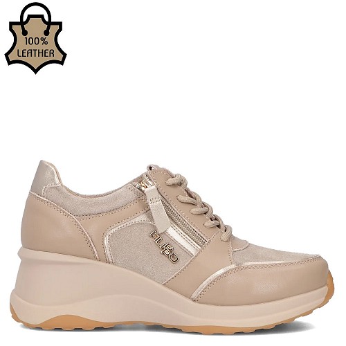 Khaki usnjene superge s peto Filippo 6434