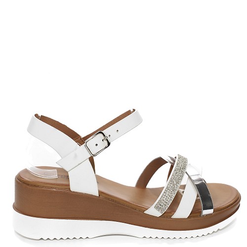 Beli sandali s polno peto Z7693-08T