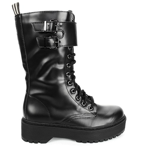 Črni škornji D7722G