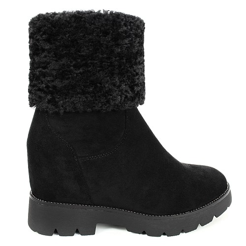 Črni škornji s skrito peto 7979-KAG