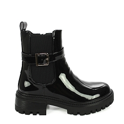 Črni lakasti gležnarji D8232G