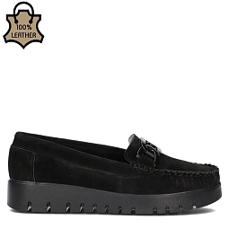 Črne usnjene mokasinke Filippo 3334