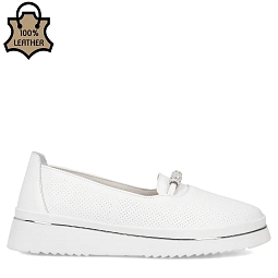 Beli usnjeni nizki čevlji Filippo 6999