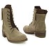 Khaki nizki škornji s peto 2592S