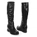 Črni škornji s skrito peto H12836-23G