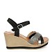 Črni sandali s polno peto 10-322T