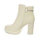 Beige gležnjarji s peto R599G