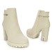 Beige gležnjarji s peto R599G