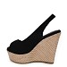 Črni sandali s polno peto NAP-217G