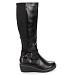 Črni škornji s polno peto S12X23066-1T