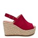 Rdeči sandali s polno peto NAP-219G